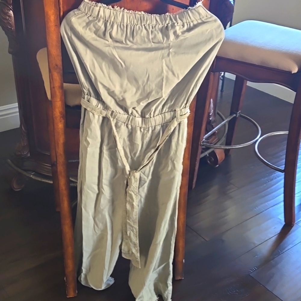 Linen Ankle Romper strapless